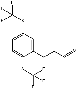 (2,5-Bis(trifluoromethylthio)phenyl)propanal Structure