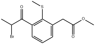 Methyl 3-(2-bromopropanoyl)-2-(methylthio)phenylacetate Structure