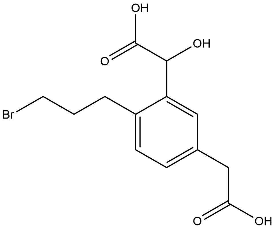 2-(3-Bromopropyl)-5-(carboxymethyl)mandelic acid Structure