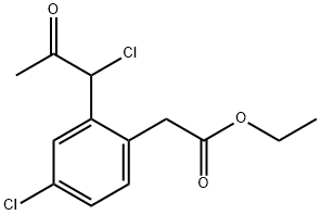 Ethyl 4-chloro-2-(1-chloro-2-oxopropyl)phenylacetate 구조식 이미지