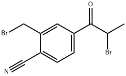 2-(Bromomethyl)-4-(2-bromopropanoyl)benzonitrile Structure