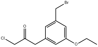 1-(3-(Bromomethyl)-5-ethoxyphenyl)-3-chloropropan-2-one Structure