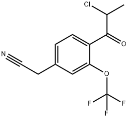 4-(2-Chloropropanoyl)-3-(trifluoromethoxy)phenylacetonitrile Structure