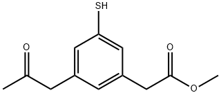 Methyl 3-mercapto-5-(2-oxopropyl)phenylacetate Structure