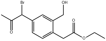 Ethyl 4-(1-bromo-2-oxopropyl)-2-(hydroxymethyl)phenylacetate Structure