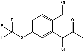 2-(1-Chloro-2-oxopropyl)-4-(trifluoromethylthio)benzylalcohol Structure