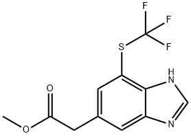 Methyl 4-trifluoromethylthio-1H-benzimidazole-6-acetate Structure