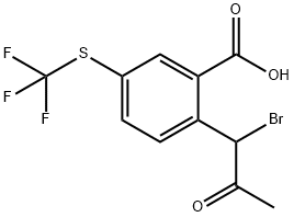 2-(1-Bromo-2-oxopropyl)-5-(trifluoromethylthio)benzoic acid Structure