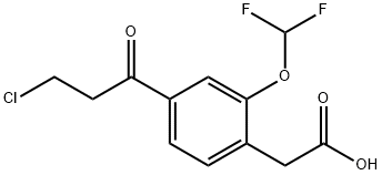 4-(3-Chloropropanoyl)-2-(difluoromethoxy)phenylacetic acid Structure