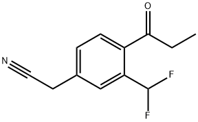 3-(Difluoromethyl)-4-propionylphenylacetonitrile Structure