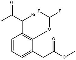 Methyl 3-(1-bromo-2-oxopropyl)-2-(difluoromethoxy)phenylacetate Structure