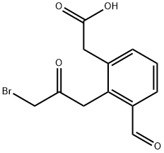 2-(3-Bromo-2-oxopropyl)-3-formylphenylacetic acid Structure