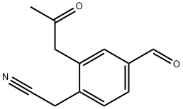 4-Formyl-2-(2-oxopropyl)phenylacetonitrile Structure