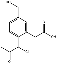 2-(1-Chloro-2-oxopropyl)-5-(hydroxymethyl)phenylacetic acid Structure