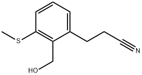 3-(2-(Hydroxymethyl)-3-(methylthio)phenyl)propanenitrile Structure