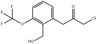 2-(3-Chloro-2-oxopropyl)-6-(trifluoromethoxy)benzylalcohol Structure