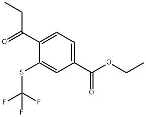 Ethyl 4-propionyl-3-(trifluoromethylthio)benzoate Structure