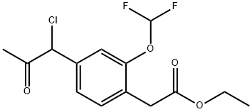 Ethyl 4-(1-chloro-2-oxopropyl)-2-(difluoromethoxy)phenylacetate Structure