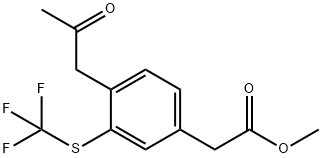 Methyl 4-(2-oxopropyl)-3-(trifluoromethylthio)phenylacetate Structure