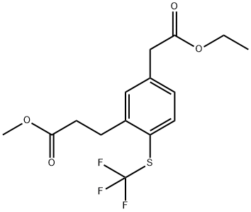 Ethyl 3-(3-methoxy-3-oxopropyl)-4-(trifluoromethylthio)phenylacetate Structure