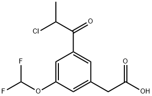 3-(2-Chloropropanoyl)-5-(difluoromethoxy)phenylacetic acid Structure