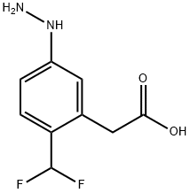 2-(Difluoromethyl)-5-hydrazinylphenylacetic acid Structure