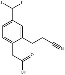 2-(2-Cyanoethyl)-4-(difluoromethyl)phenylacetic acid Structure