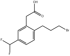 2-(3-Bromopropyl)-5-(difluoromethyl)phenylacetic acid Structure