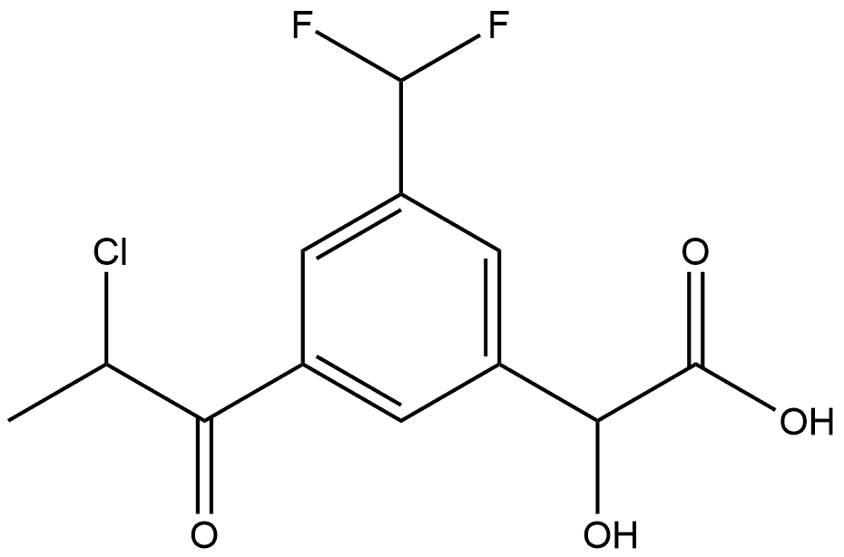 3-(2-Chloropropanoyl)-5-(difluoromethyl)mandelic acid Structure