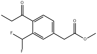 Methyl 3-(difluoromethyl)-4-propionylphenylacetate Structure