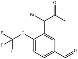 3-(1-Bromo-2-oxopropyl)-4-(trifluoromethoxy)benzaldehyde Structure