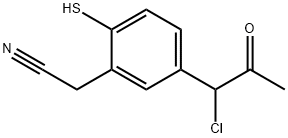 5-(1-Chloro-2-oxopropyl)-2-mercaptophenylacetonitrile Structure