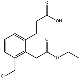 Ethyl 2-(2-carboxyethyl)-6-(chloromethyl)phenylacetate Structure