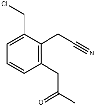 2-(Chloromethyl)-6-(2-oxopropyl)phenylacetonitrile Structure