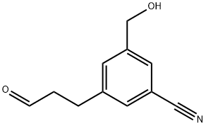 3-(Hydroxymethyl)-5-(3-oxopropyl)benzonitrile Structure