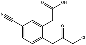 2-(3-Chloro-2-oxopropyl)-5-cyanophenylacetic acid Structure