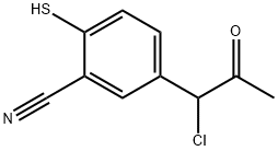 5-(1-Chloro-2-oxopropyl)-2-mercaptobenzonitrile Structure