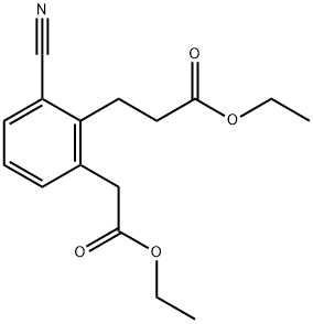 Ethyl 3-cyano-2-(3-ethoxy-3-oxopropyl)phenylacetate Structure