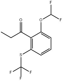 1-(2-(Difluoromethoxy)-6-(trifluoromethylthio)phenyl)propan-1-one Structure