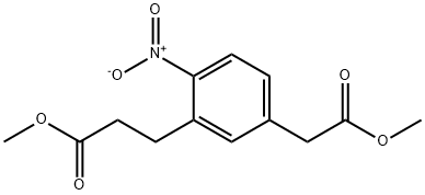 Methyl 3-(3-methoxy-3-oxopropyl)-4-nitrophenylacetate Structure