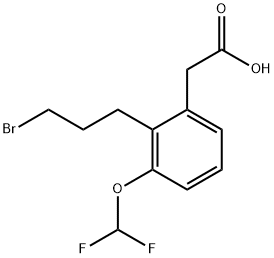 2-(3-Bromopropyl)-3-(difluoromethoxy)phenylacetic acid Structure