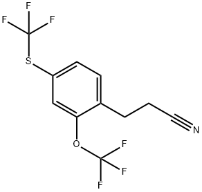 3-(2-(Trifluoromethoxy)-4-(trifluoromethylthio)phenyl)propanenitrile Structure