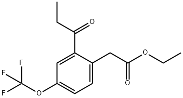 Ethyl 2-propionyl-4-(trifluoromethoxy)phenylacetate Structure