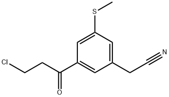 3-(3-Chloropropanoyl)-5-(methylthio)phenylacetonitrile Structure