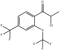 2-Chloro-1-(4-(trifluoromethyl)-2-(trifluoromethylthio)phenyl)propan-1-one Structure