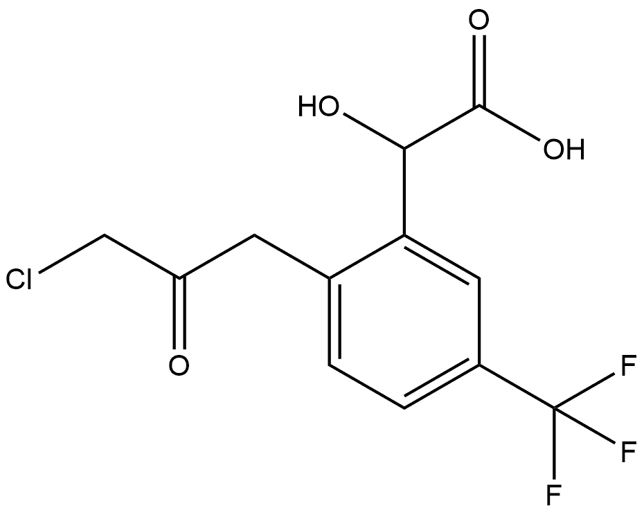 2-(3-Chloro-2-oxopropyl)-5-(trifluoromethyl)mandelic acid Structure