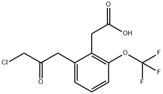 2-(3-Chloro-2-oxopropyl)-6-(trifluoromethoxy)phenylacetic acid Structure