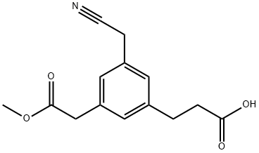 Methyl 3-(2-carboxyethyl)-5-(cyanomethyl)phenylacetate Structure