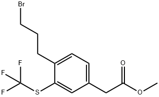 Methyl 4-(3-bromopropyl)-3-(trifluoromethylthio)phenylacetate Structure