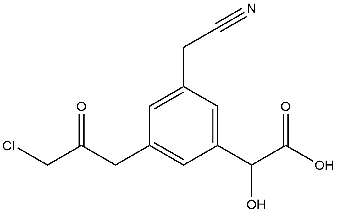 3-(3-Chloro-2-oxopropyl)-5-(cyanomethyl)mandelic acid Structure